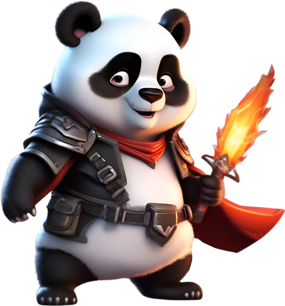 AI generated Cute Panda in a cartoon character. AI-Generated. png