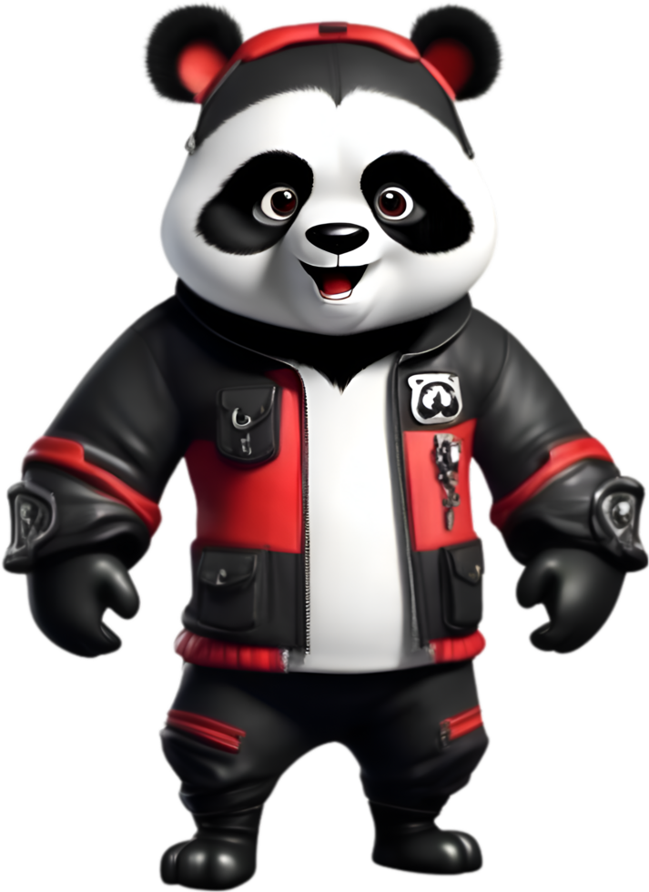 AI generated Cute Panda in a cartoon character. AI-Generated. png