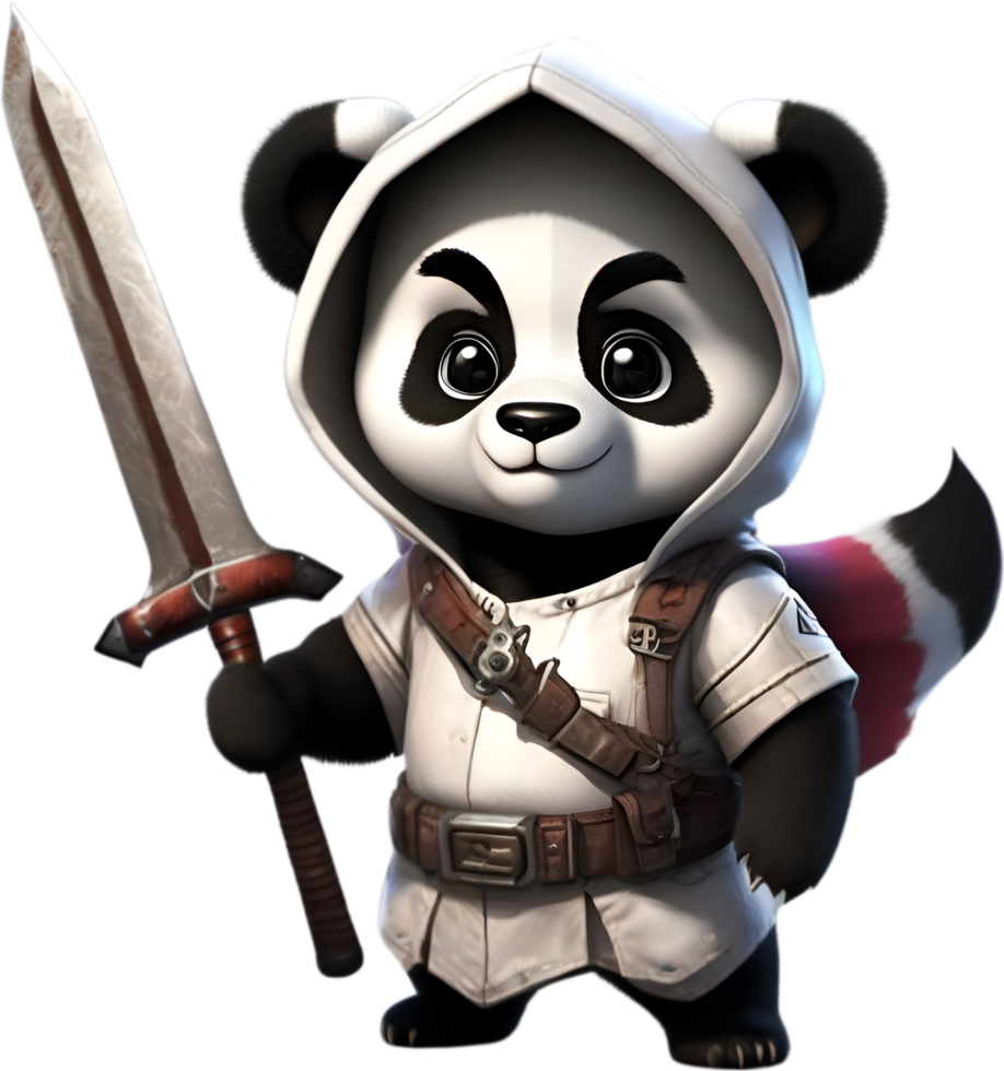 AI generated Cute Panda in a cartoon character. AI-Generated. png