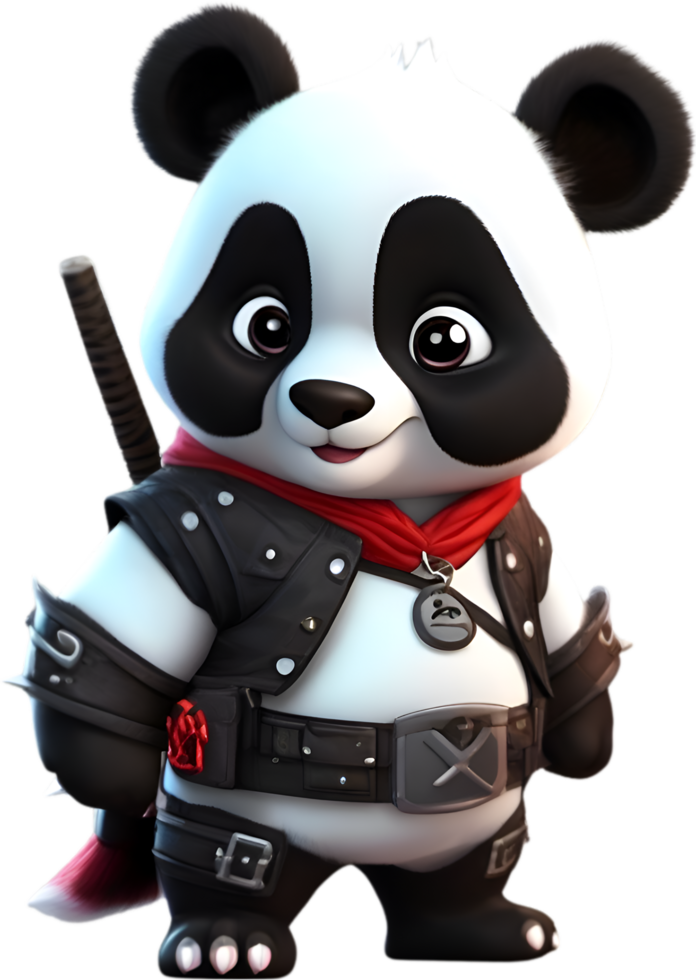 AI generated Cute Panda in a cartoon character. AI-Generated. png