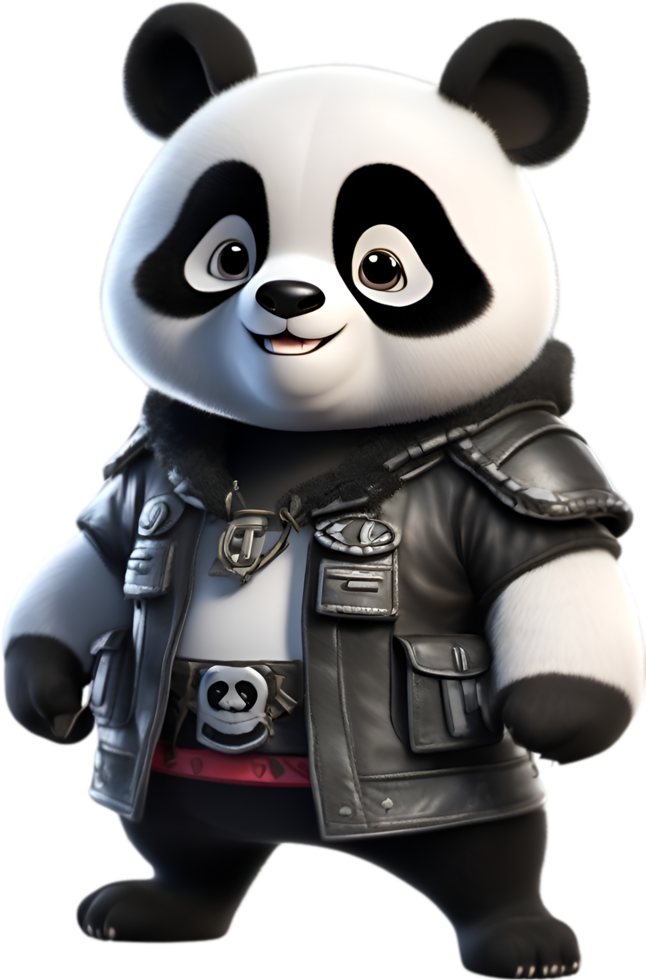 AI generated Cute Panda in a cartoon character. AI-Generated. png