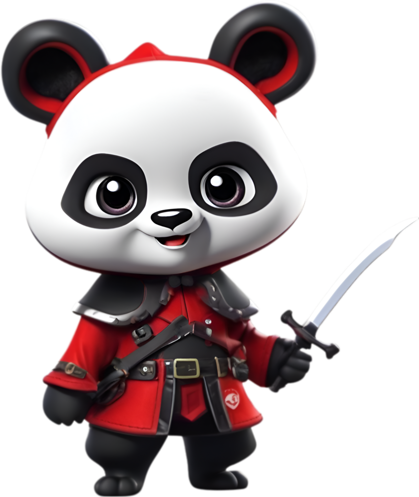 AI generated Cute Panda in a cartoon character. AI-Generated. png
