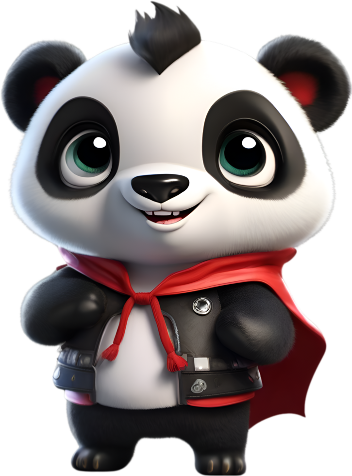 AI generated Cute Panda in a cartoon character. AI-Generated. png