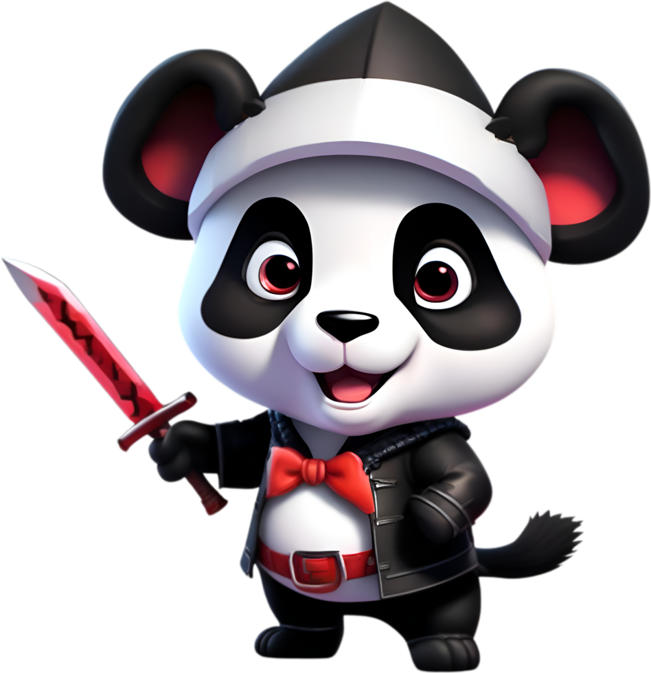 AI generated Cute Panda in a cartoon character. AI-Generated. png