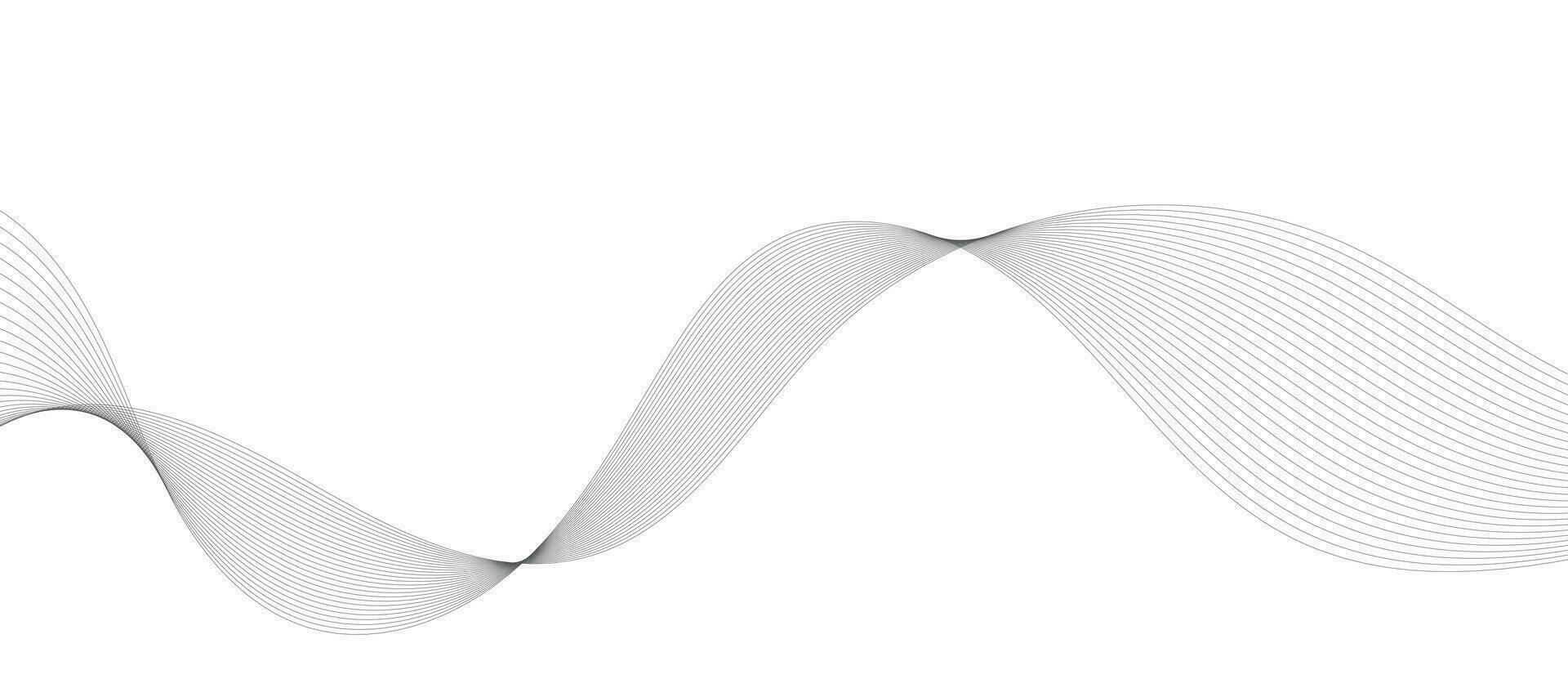 Abstract wave element for design. Digital frequency track equalizer. Stylized line art background. Vector illustration. Wave with lines created using blend tool. Curved wavy line, smooth stripe.