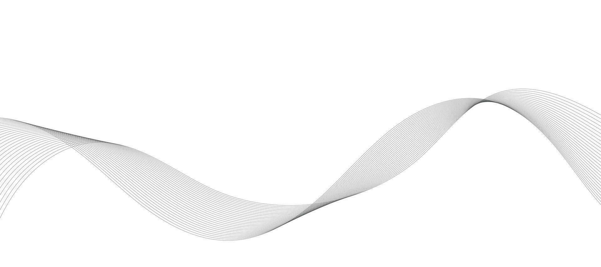 Abstract wave element for design. Digital frequency track equalizer. Stylized line art background. Vector illustration. Wave with lines created using blend tool. Curved wavy line, smooth stripe.