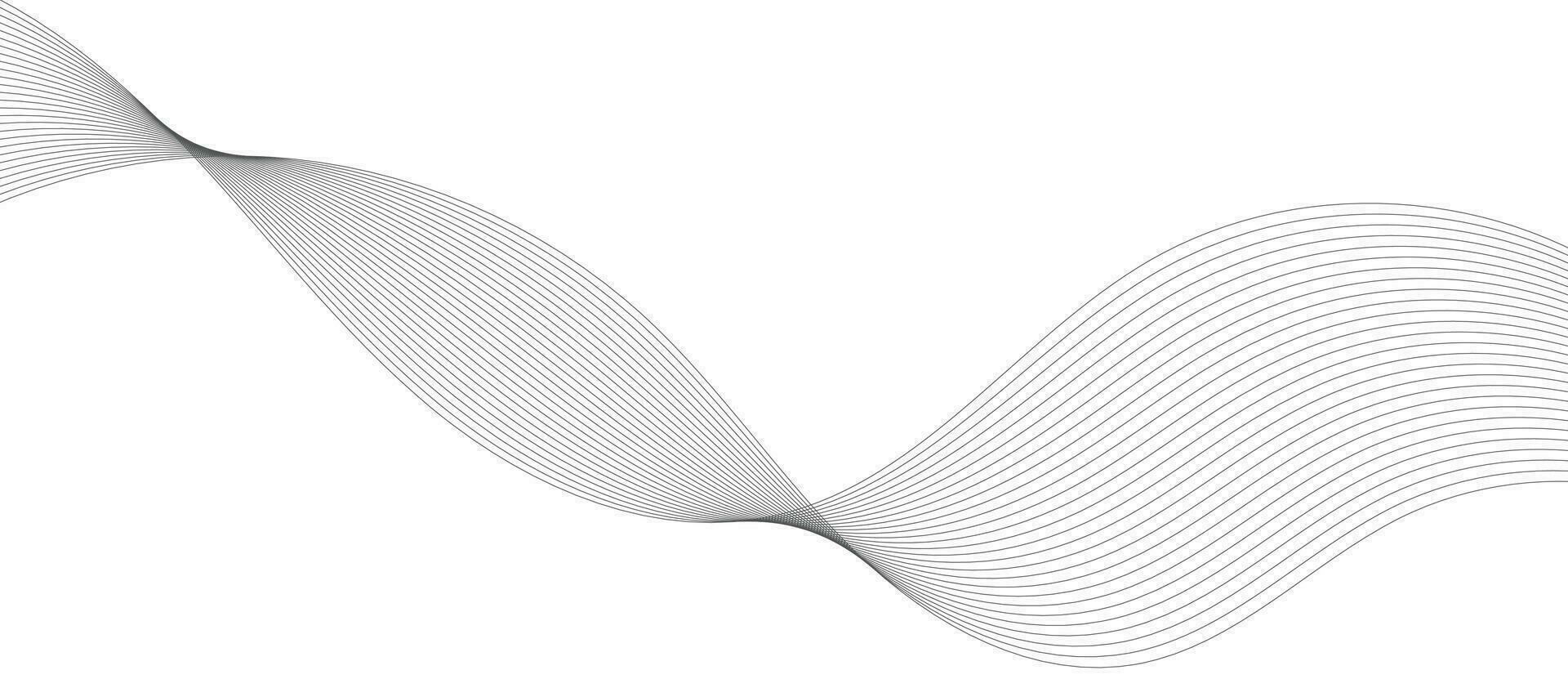 Abstract wave element for design. Digital frequency track equalizer. Stylized line art background. Vector illustration. Wave with lines created using blend tool. Curved wavy line, smooth stripe.