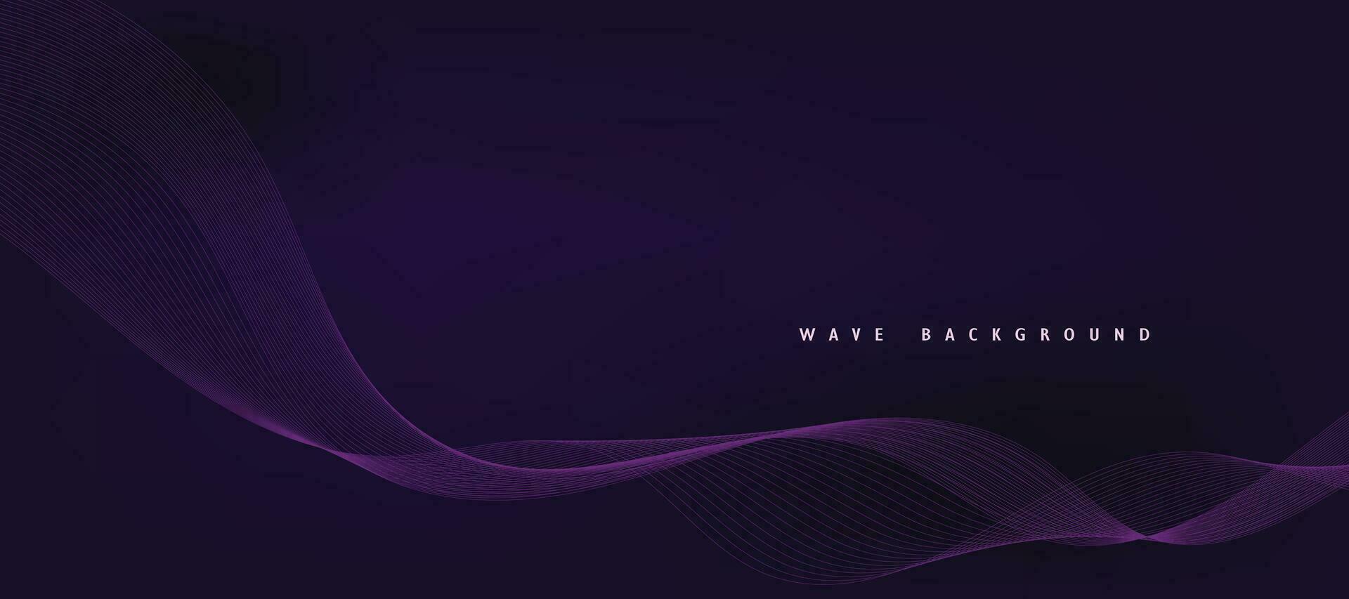 Purple background with flowing wave lines. Futuristic technology concept. Vector illustration