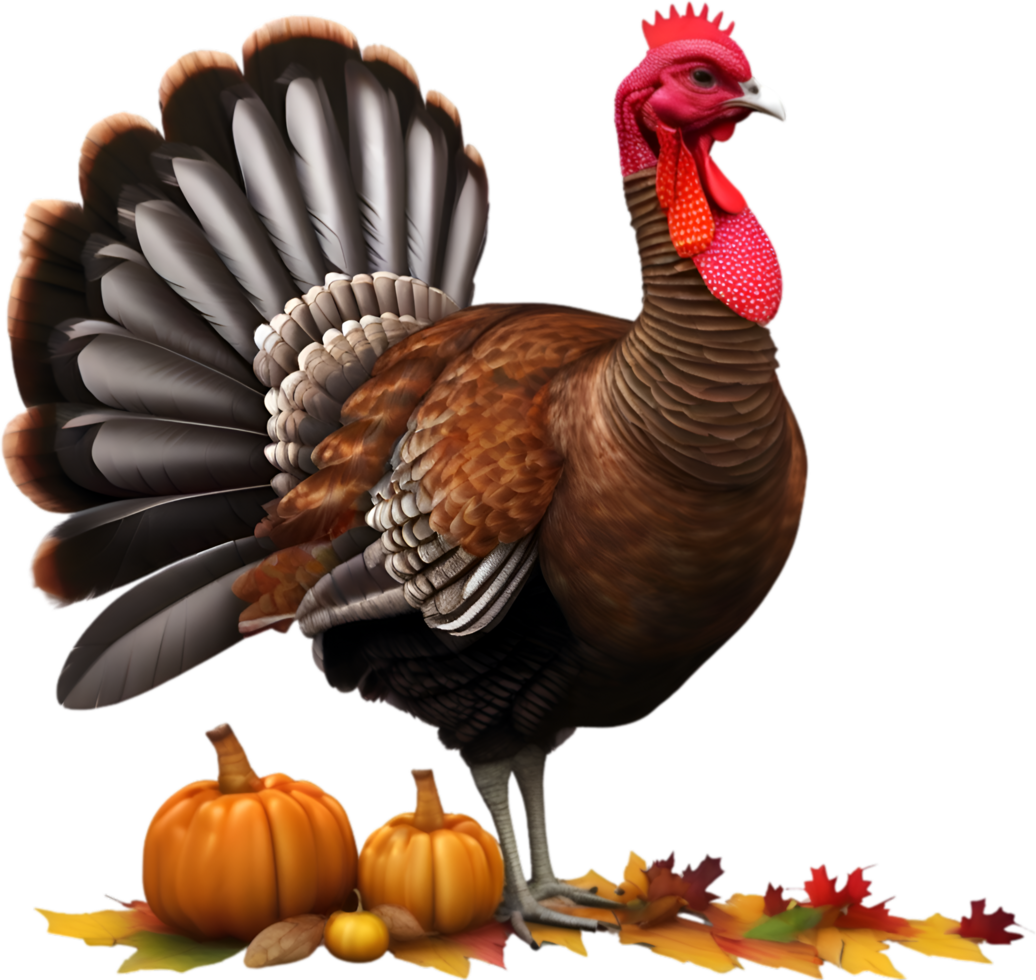 AI generated Image of a Turkey with a Thanksgiving theme. Ai-Generated. png