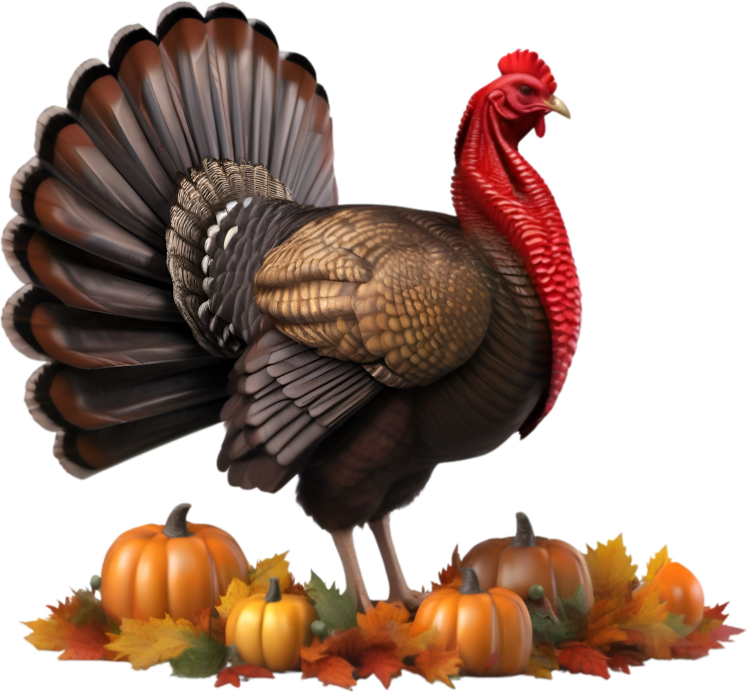 AI generated Image of a Turkey with a Thanksgiving theme. Ai-Generated. png