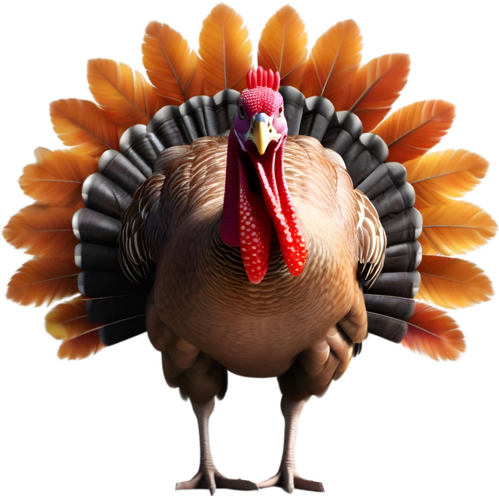 AI generated Image of a Turkey with a Thanksgiving theme. Ai-Generated. png