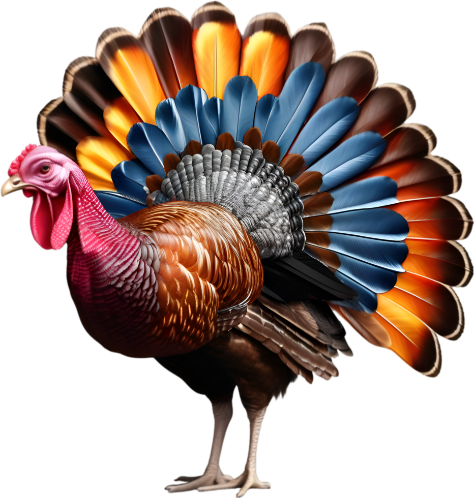 AI generated Image of a Turkey with a Thanksgiving theme. Ai-Generated. png