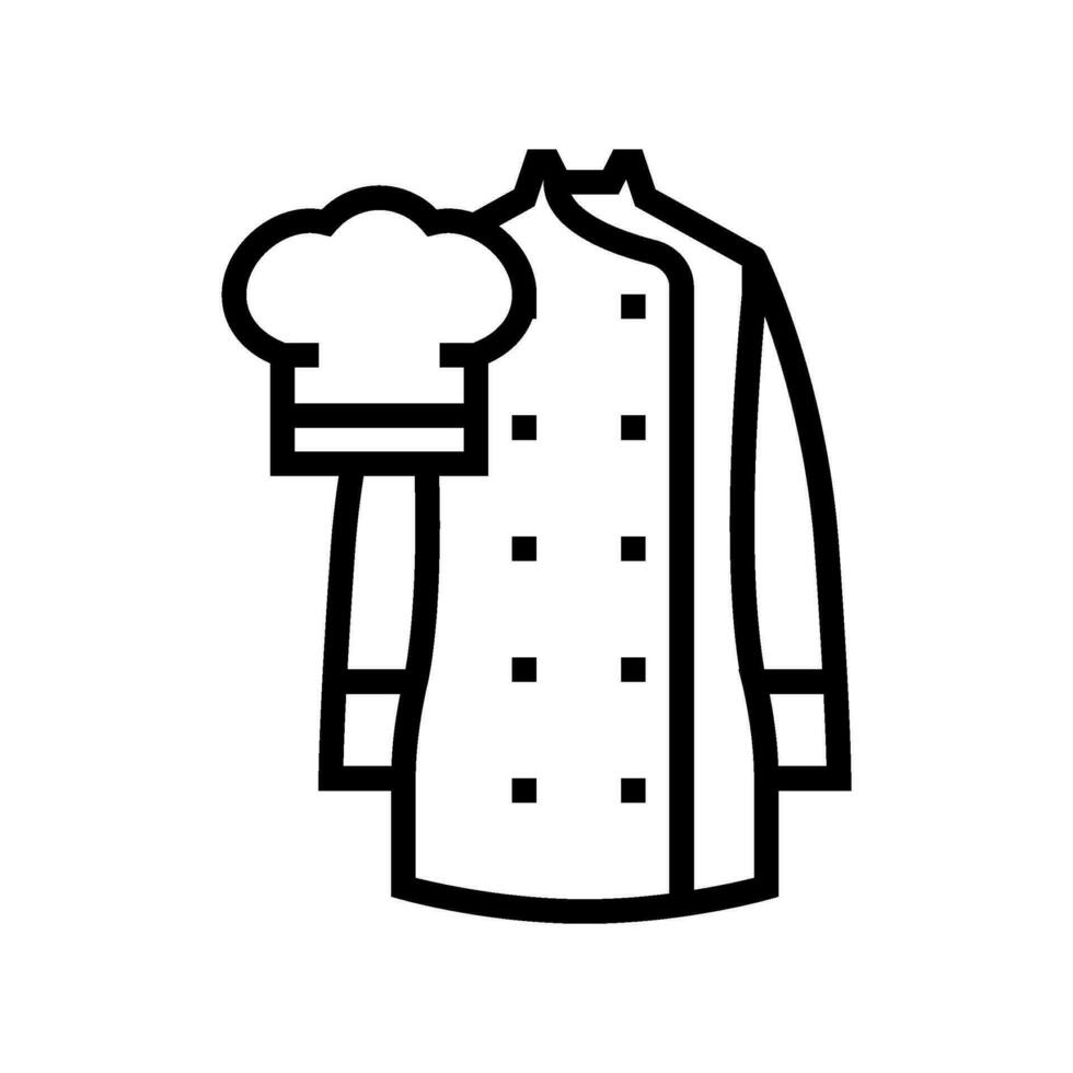 cocinero uniforme restaurante línea icono vector ilustración