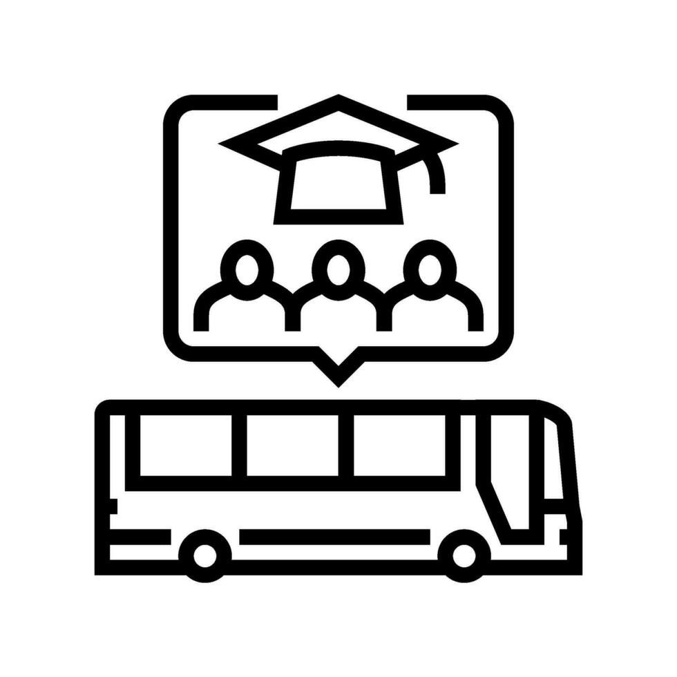 field trip primary school line icon vector illustration