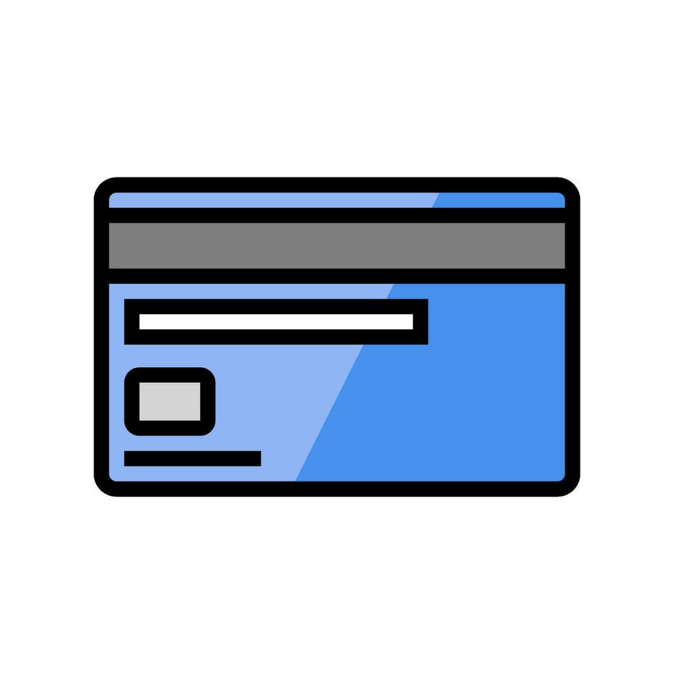 credit card back bank payment color icon vector illustration