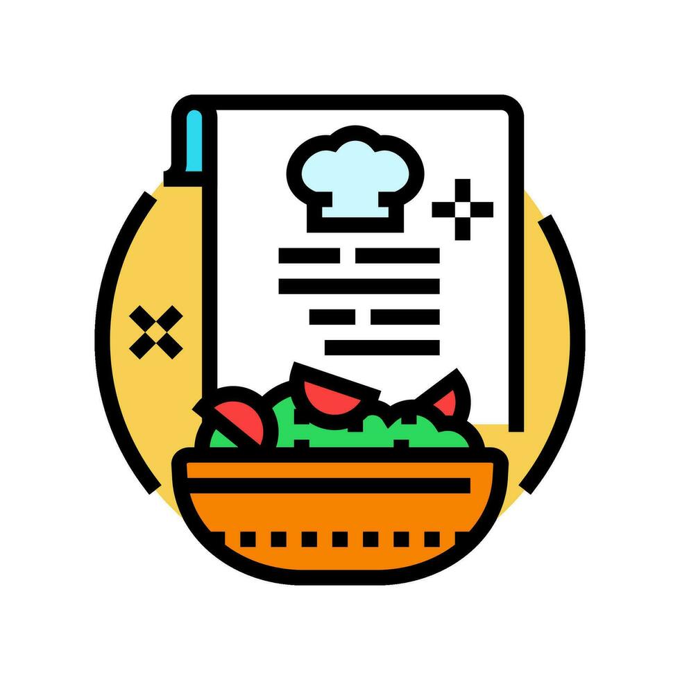 recipe creation restaurant chef color icon vector illustration