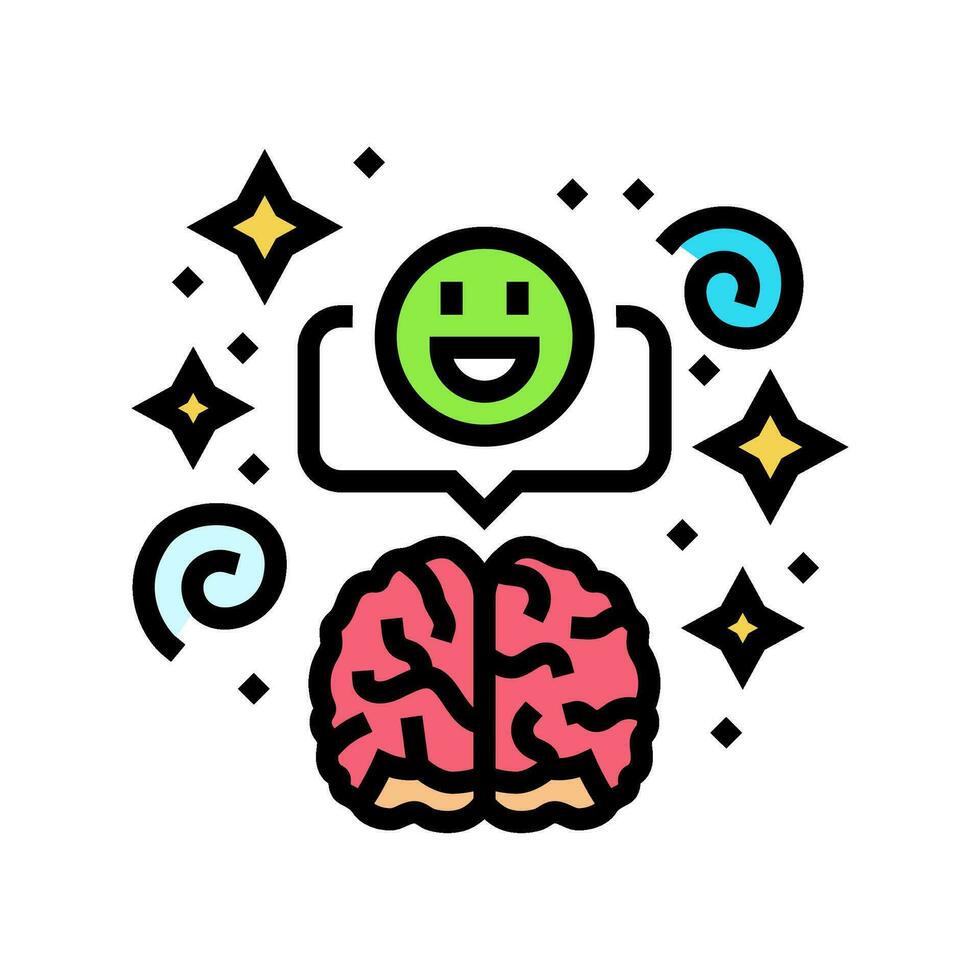 positive thinking mental health color icon vector illustration