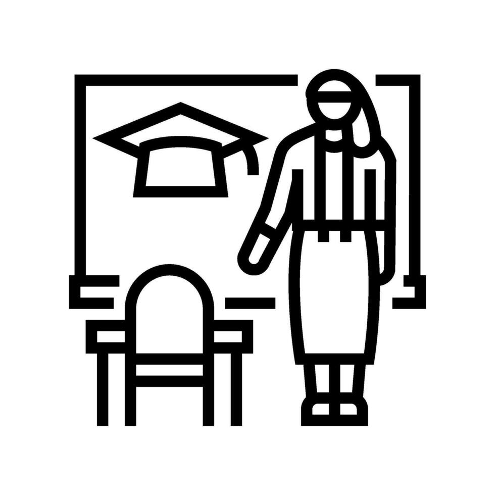 classroom management primary school line icon vector illustration