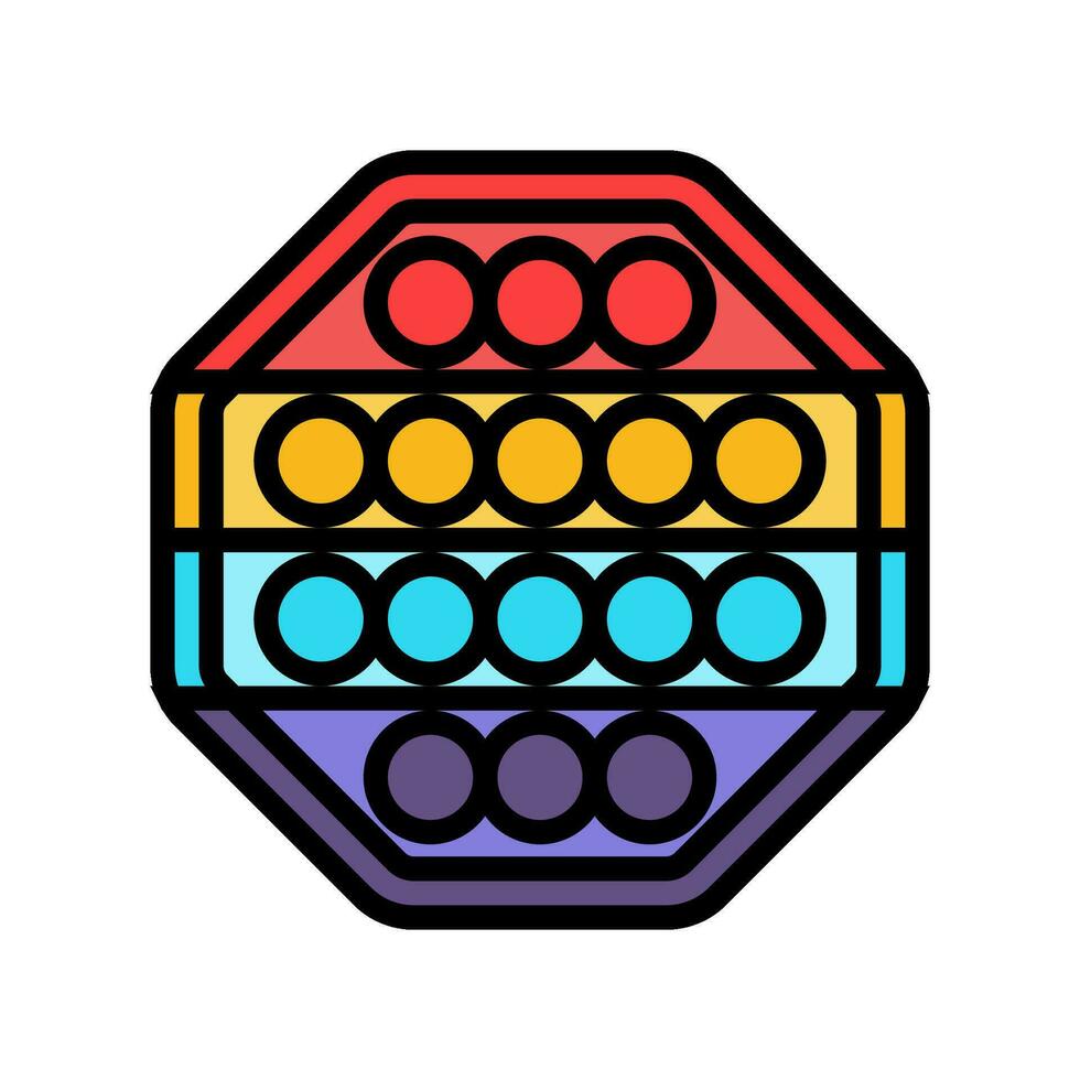 pop bubble fidget toy color icon vector illustration