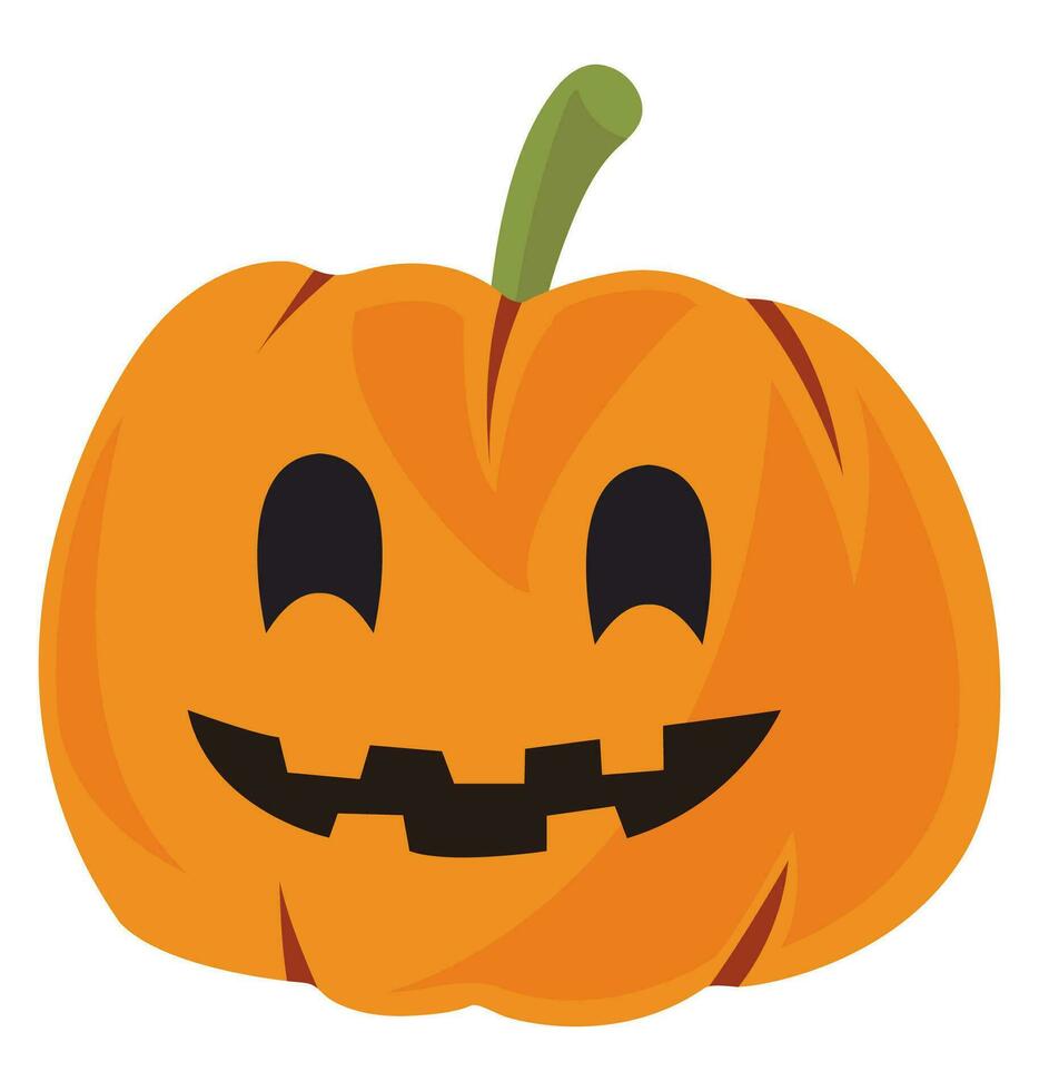 Halloween pumpkin in flat style isolated on white background. vector
