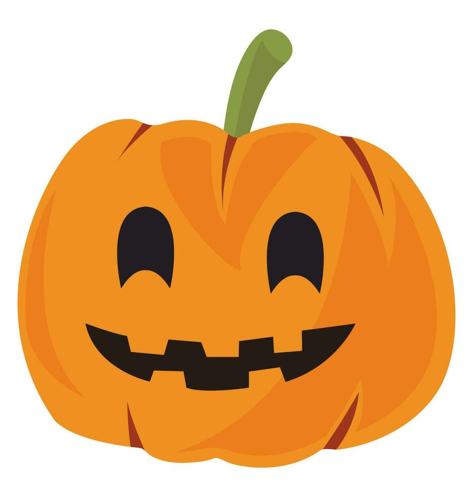 Víspera de Todos los Santos calabaza en plano estilo aislado en blanco antecedentes. vector