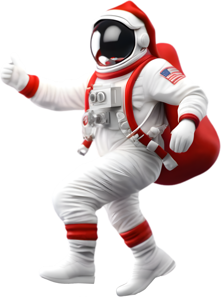 ai généré Père Noël claus dans un astronaute costume. ai-généré. png