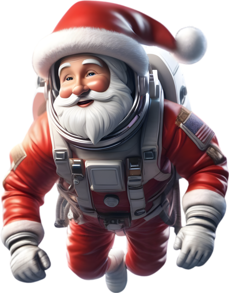 ai genererad santa claus i ett astronaut kostym. ai-genererad. png