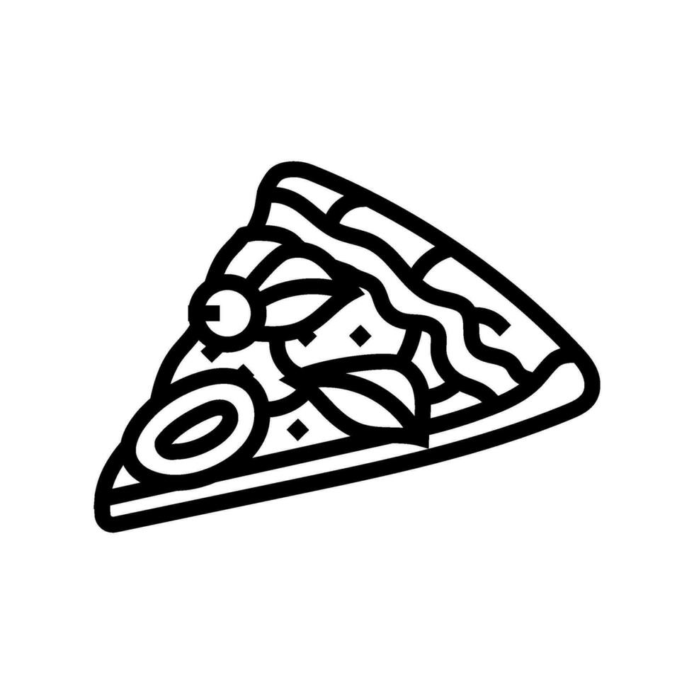 pizza slice italian cuisine line icon vector illustration