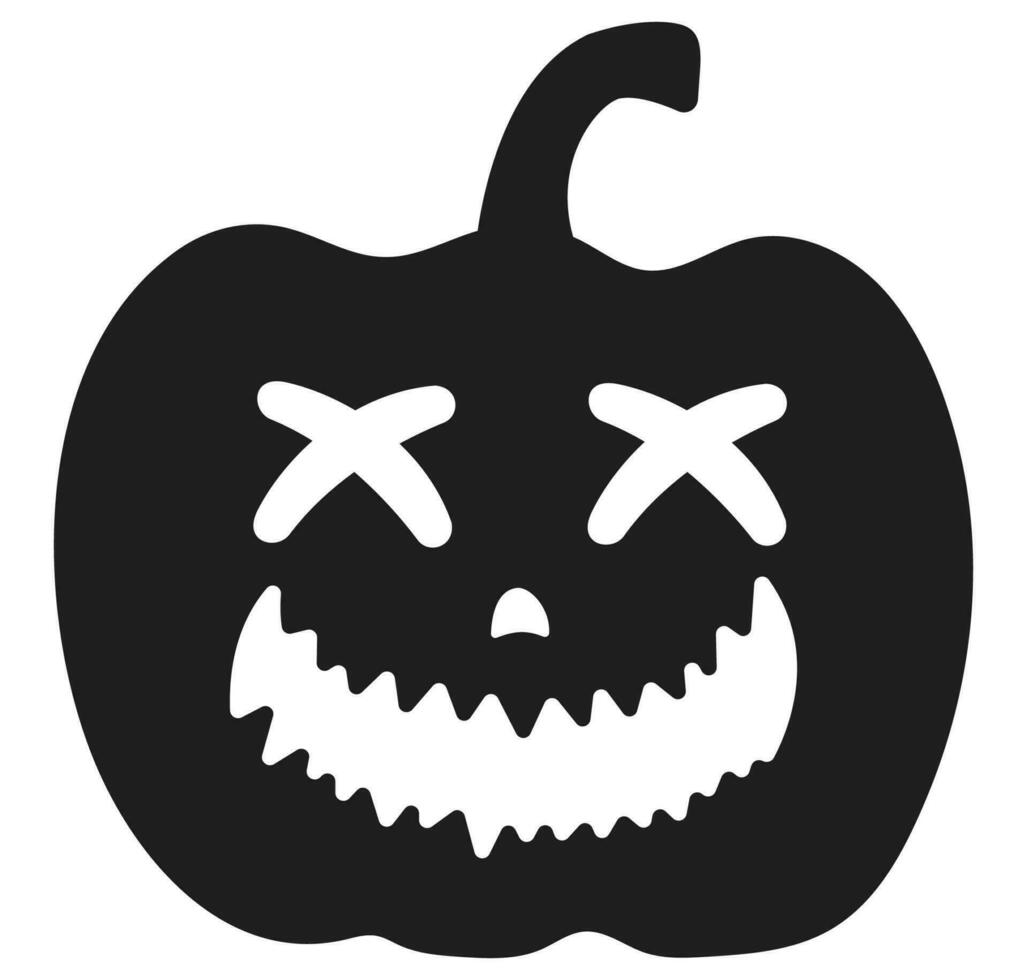 Pumpkin silhouette icon on white background. vector