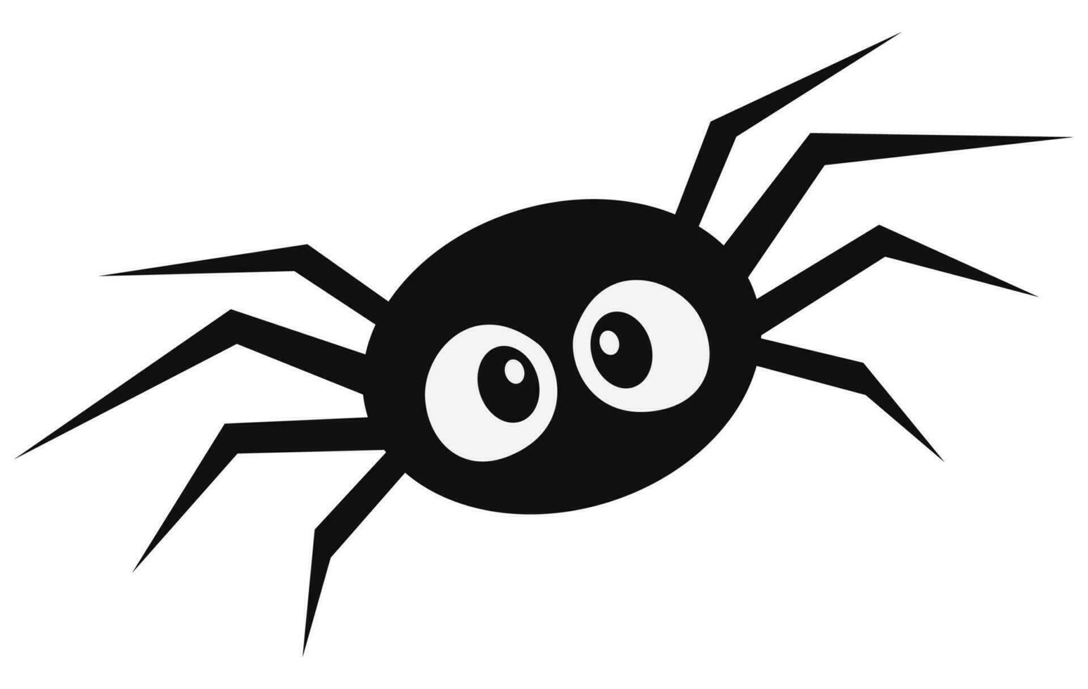 Simple vector of a cute black spider.