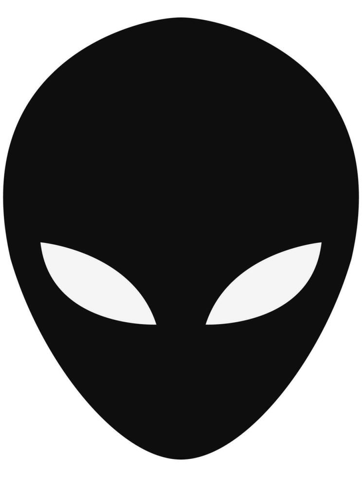 Extraterrestrial alien face or head symbol flat vector isolated on white background.