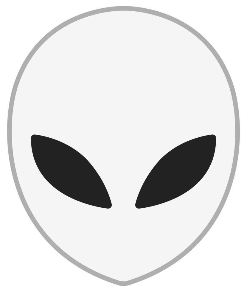 Alien head icon flat vector isolated on white background.