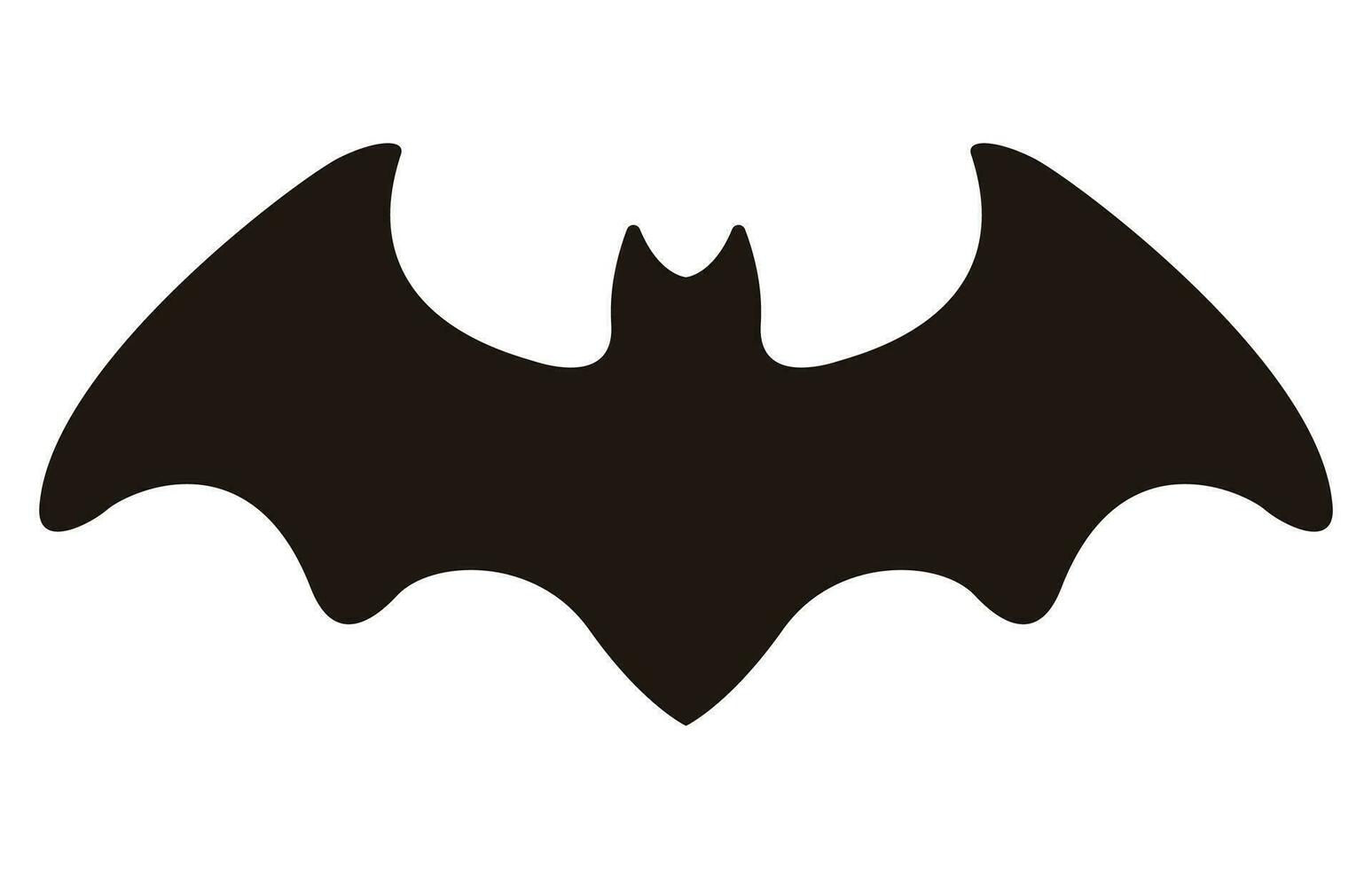 Halloween bat with open wings, bat silhouette vector design isolated on white background.