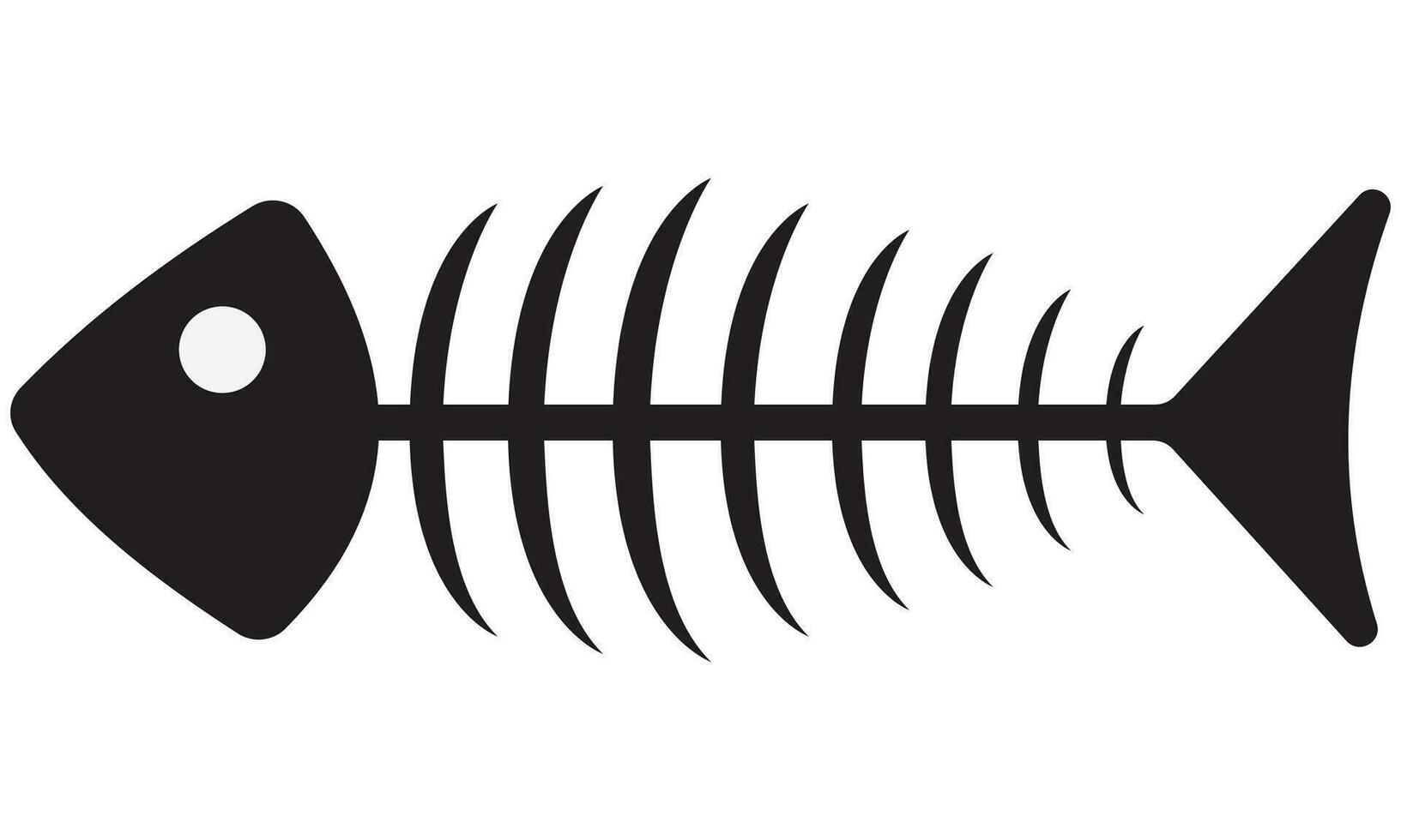 Fish skeleton on a white background. vector