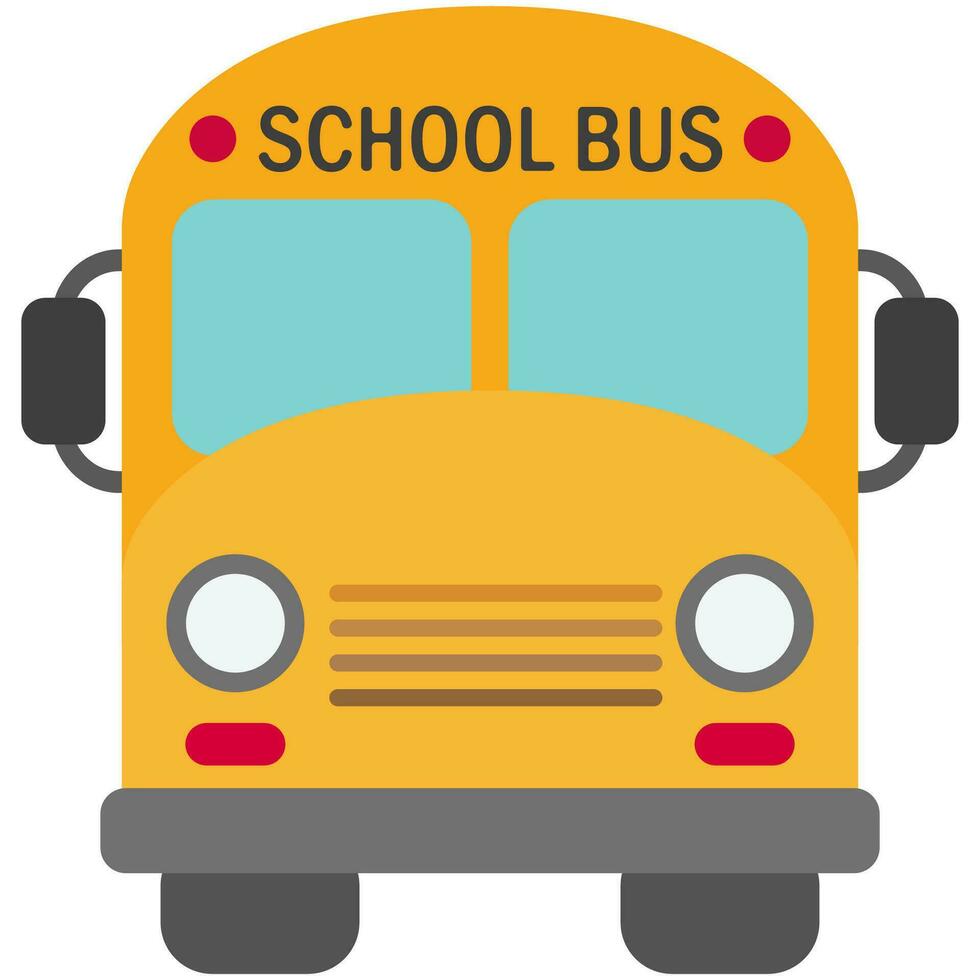 School bus with cartoon style isolated on white background. vector