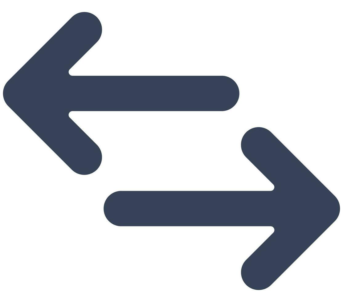 Exchange icon in flat style on white background. vector