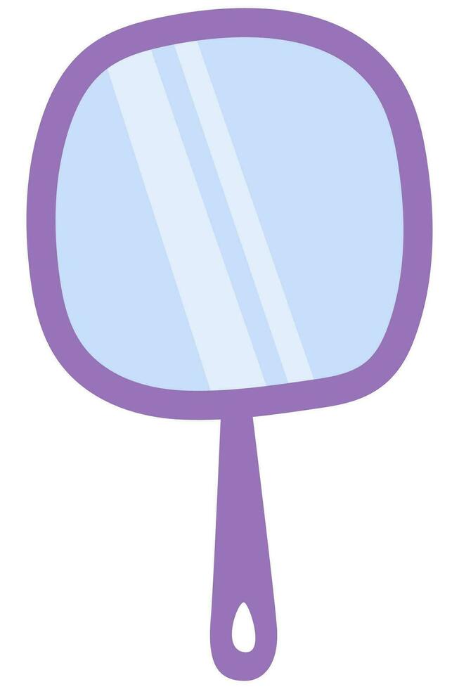 Hand mirror vector isolated on white background.
