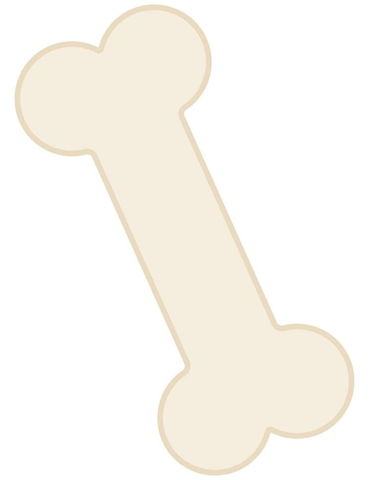 White vector illustration of bone isolated on white background.