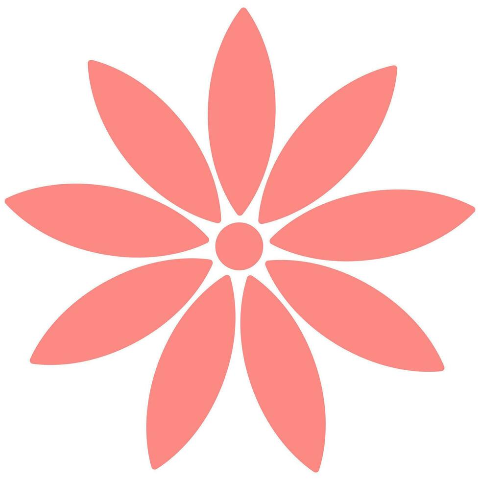 Vector flower icon isolated on white background.