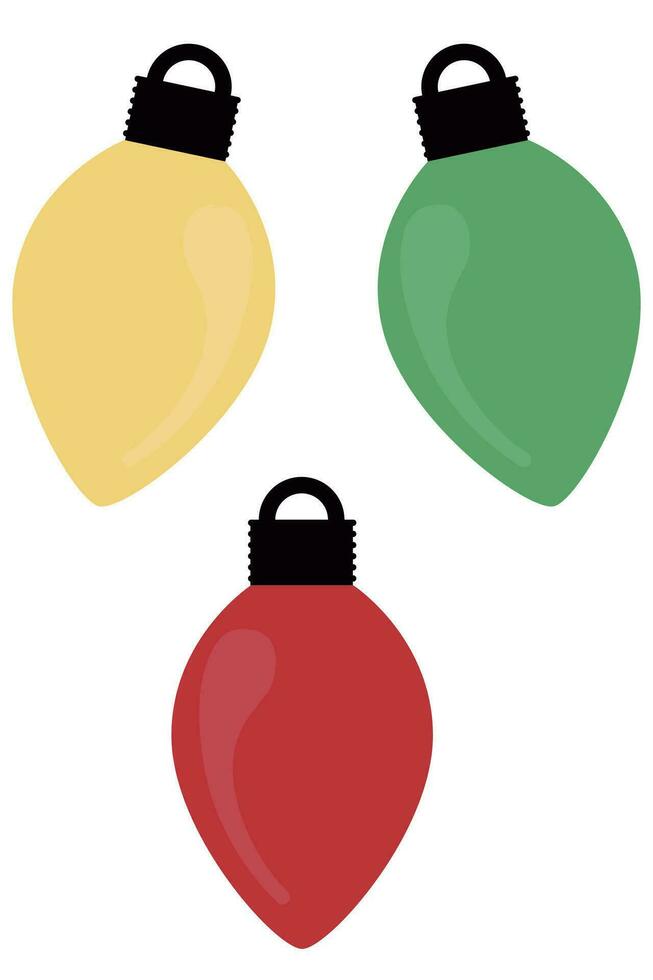 Christmas light bulb icon set isolated on white background. vector