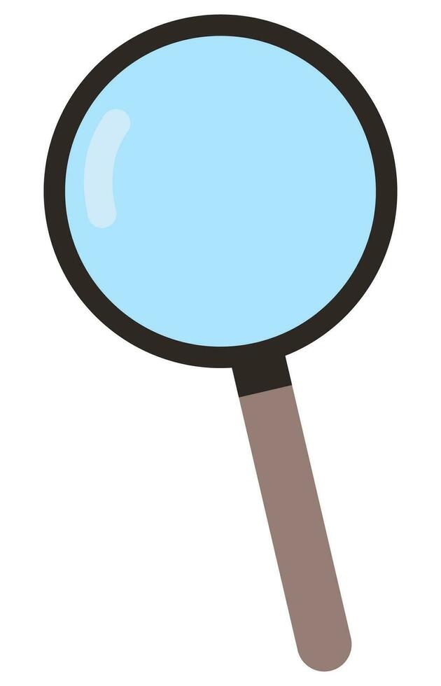 Cute flat illustration icon with magnifying glass. vector