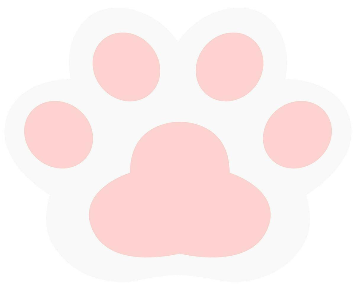 Cute paw print isolated on white background. vector