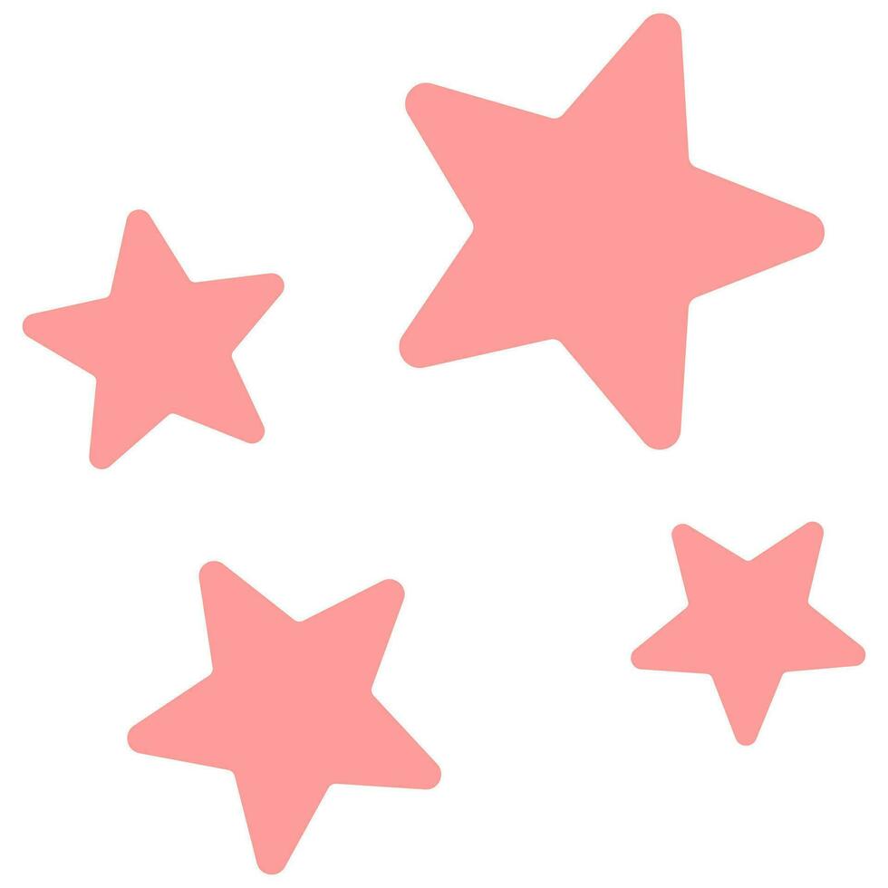 Many cute star isolated on white background. vector
