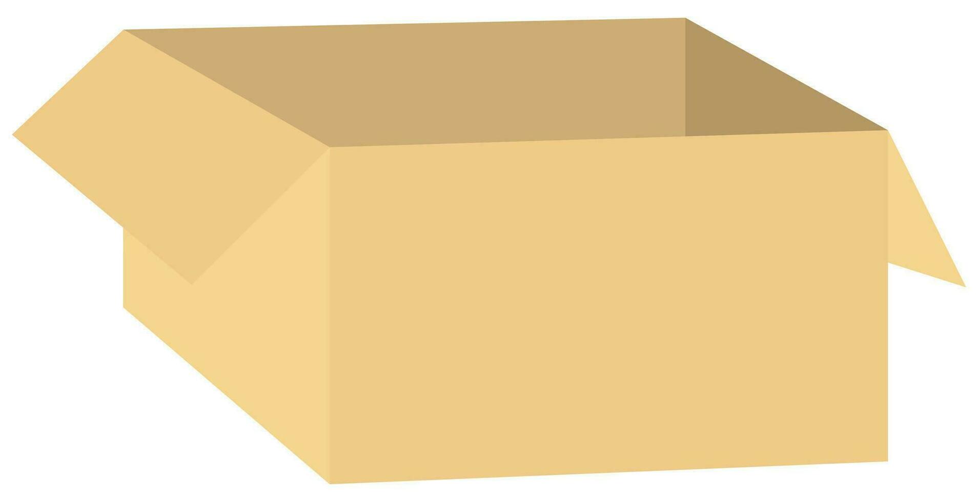 Flat cartoon box isolated on white background. vector