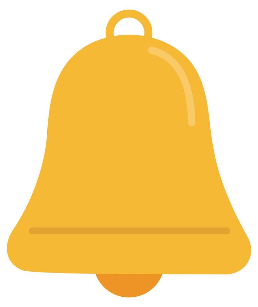 Yellow bell flat icon illustration isolated on white background. vector