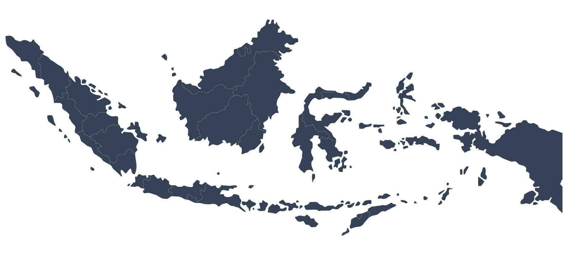 Indonesia map with borderline vector isolated on white background.