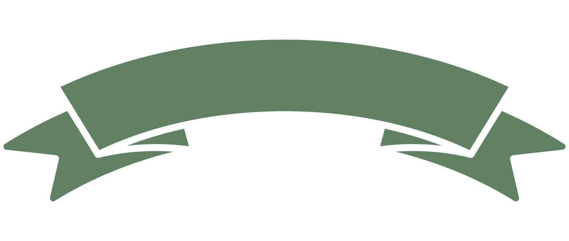 Flat ribbon icon green color isolated on white background. vector