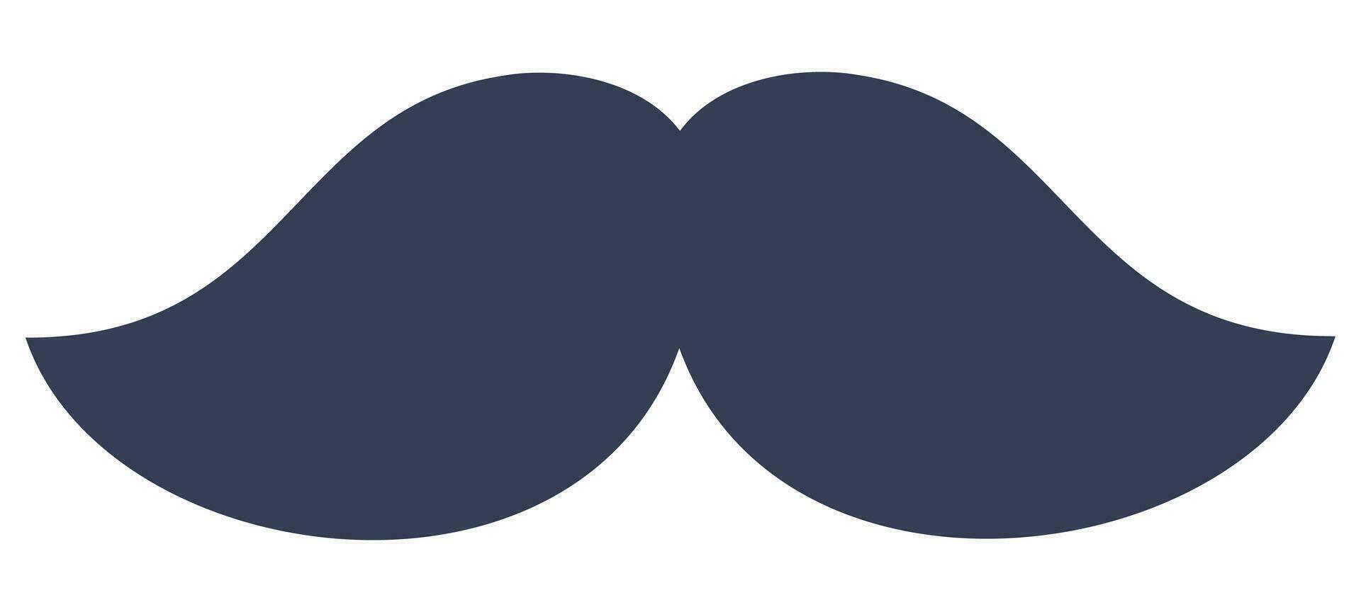 Vector flat moustache symbol isolated on white background.