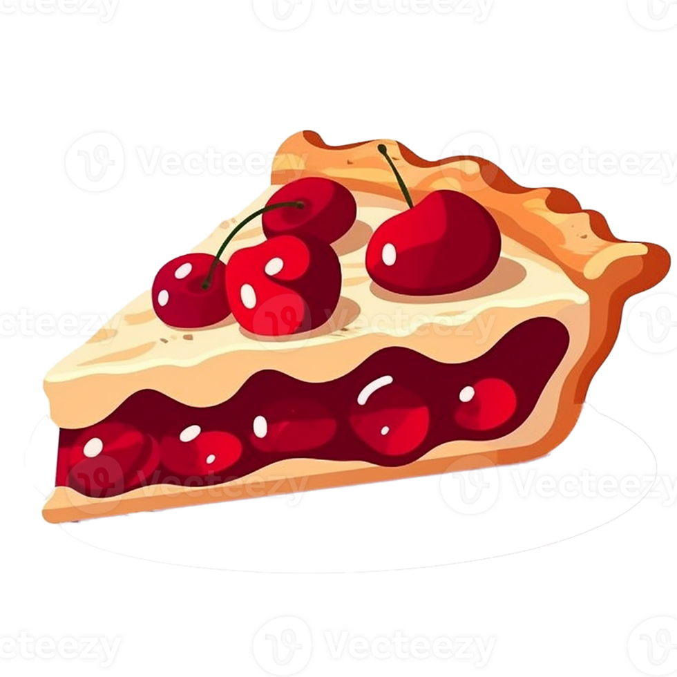 AI generated Cherry pie isolated on transparent background png
