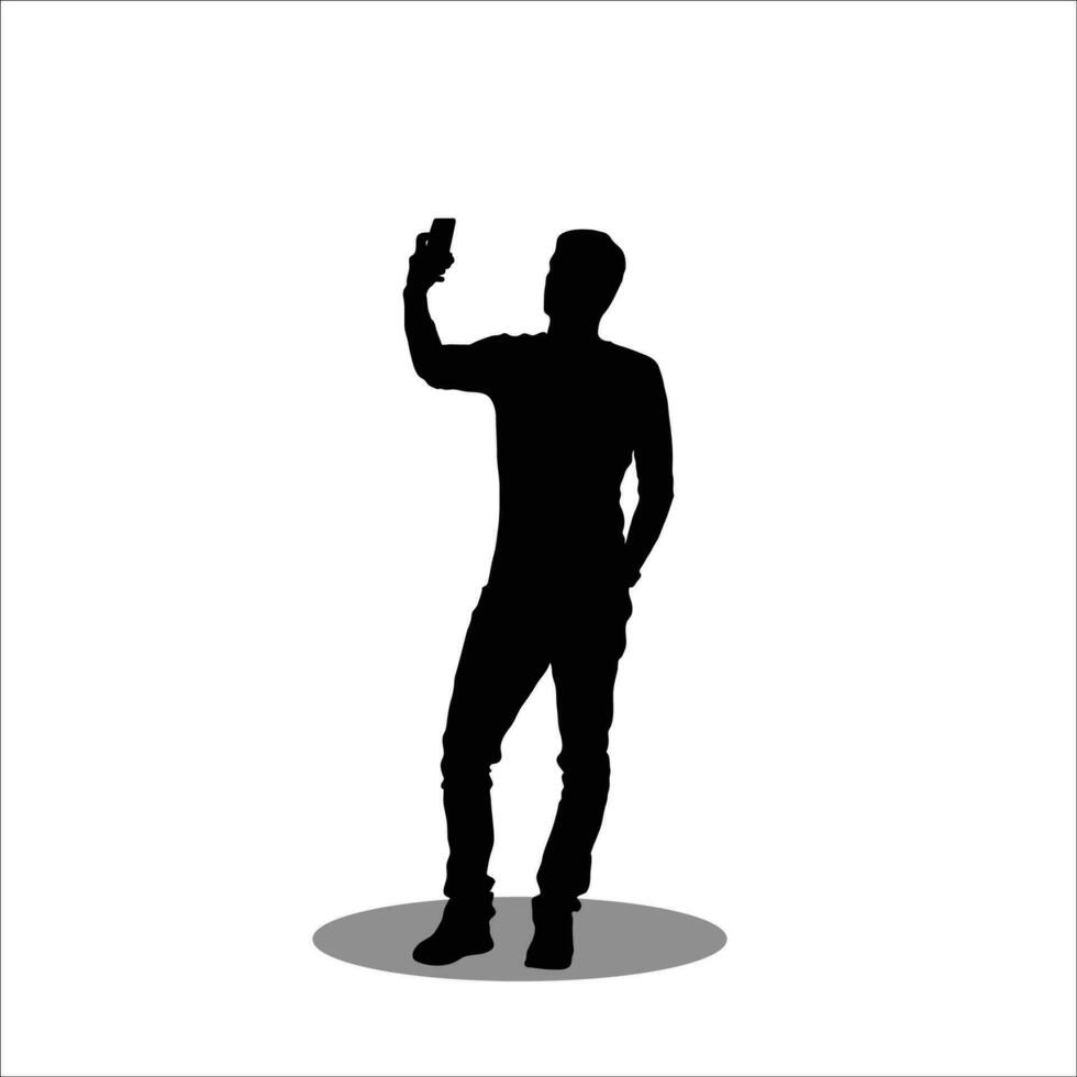 Man using phone stock vector illustration